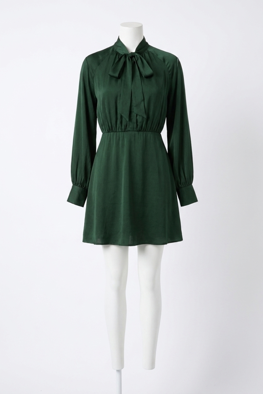 NEW SHE + SKY long sleeve emerald dress in emerald green